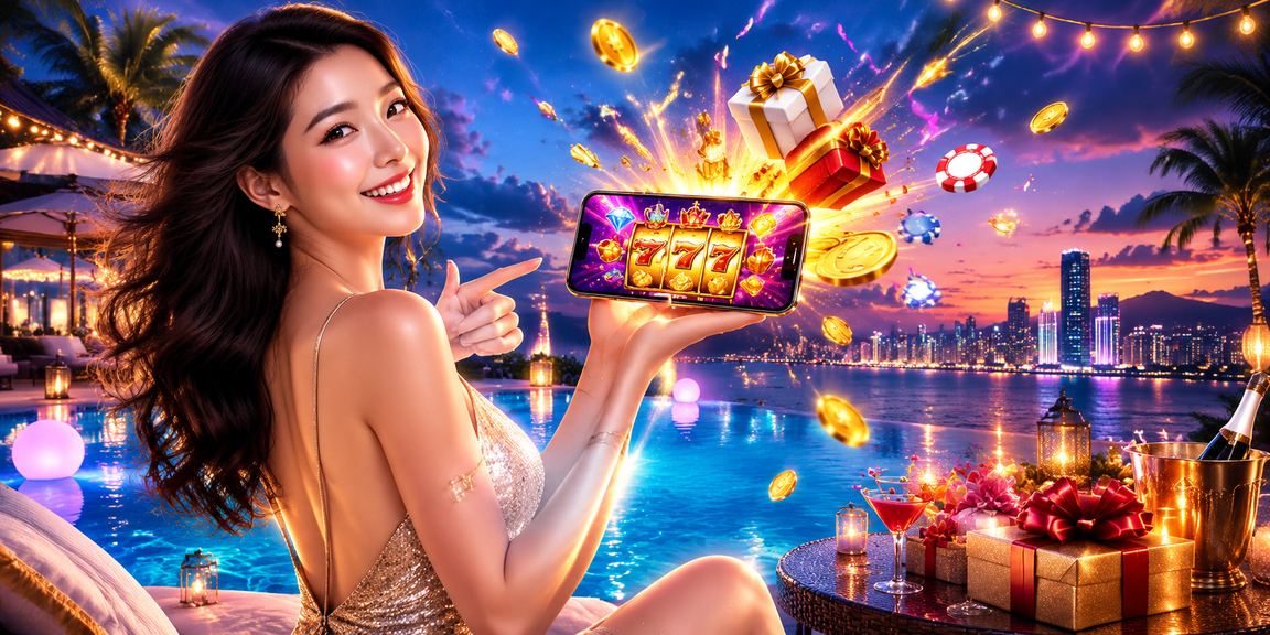 Người chơi tại Nha Trang ngồi bãi biển trải nghiệm slot game trực tuyến trên điện thoại